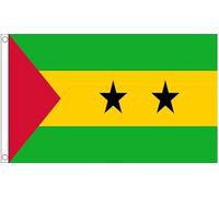 Drapeau de Sao Tomé et Principe 1,5 x 0,9 m 100 % polyester avec œillets Bannière FlagSuperstore
