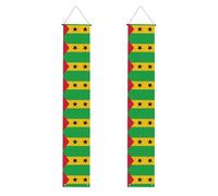Drapeau de Sao Tomé et Principe - Bannière de décoration de fête de remise de diplôme - Convient pour une utilisation en intérieur et en extérieur, un incontournable pour célébrer la remise de diplôme