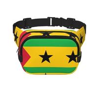 Drapeau de Sao Tomé et Principe Carré Double Couche Ceinture Sac Ceinture avec Sangle Réglable pour Activités de Plein Air Noir Taille Unique, Noir , Taille unique