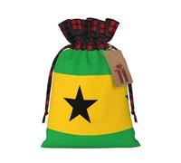 Drapeau de Sao Tomé et Principe Deux Couleurs Cordon Sac Cadeau S Beau Pratique Convient pour Noël Anniversaire