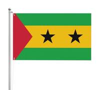 Drapeau de Sao Tomé et Principe double face 91 x 152 cm Drapeau extérieur lourd triple couche double face Bannière de jardin en polyester