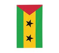 Drapeau de Sao Tomé et Principe - Drapeau décoratif d'extérieur - 0,9 x 1,5 m - Bannière verticale en polyester
