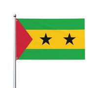 Drapeau de Sao Tomé et Principe imprimé sur une face - 0,9 x 1,5 m Drapeau décoratif intérieur/extérieur (mât non inclus)