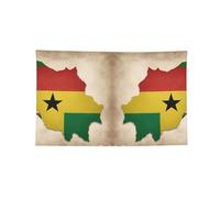 Drapeau de Sao Tomé et Principe Map04 - Drapeaux imprimés avec 4 trous - Bannières d'extérieur durables - Tapisserie murale - Décorations de fête pour enfants