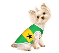 Drapeau de Sao Tomé et Principe Pet Respirant Sans Manches T-shirt M pour Petit Chien Chat Doux Confortable Élégant