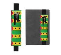 Drapeau de Sao Tomé et Principe Porte-stylo en cuir Marque-page - Fournitures de bureau - Amovible pour agenda, manuel, livre planifié, adapté
