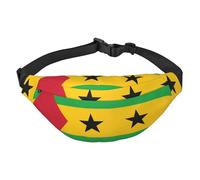 Drapeau de Sao Tomé et Principe Sac banane de voyage tendance, adapté pour le sport, la course, le cyclisme, les voyages, la pêche, grand sac banane pour garçons