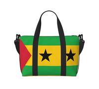 Drapeau de Sao Tomé et Principe Sac de voyage à bandoulière pour femme Sac à main décontracté avec fermeture éclair Convient pour le travail, les voyages, le fitness, les voyages