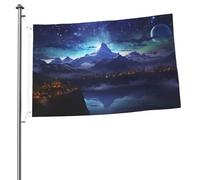 Drapeau de scène de nuit fantastique 61 x 91 cm - Impression double face - Drapeau de jardin pour l'extérieur - Bannière cadeau avec œillets - Toile de fond pour photo pour décoration intérieure et
