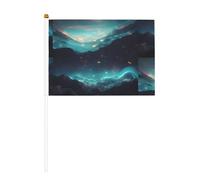 Drapeau de science-fiction avec 6 étoiles imprimées double face 14 x 20,8 cm, adapté pour les activités d'équipe encourageant