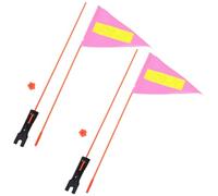 Drapeau de Sécurité Vélo Garçon Fille, Lot de 2, Tige Fibre de Verre | Bande Réfléchissante, Visibilité Élevée, Usage Nuit et Déplacement École, Compatible Vélo Électrique et Draisienne