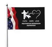 Drapeau de sensibilisation à la dépression post-partum, 3x5 pieds, bannière de couleurs vives avec œillets en laiton pour décoration intérieure et extérieure