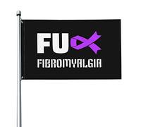Drapeau de sensibilisation à la fibromyalgie, 3x5 pieds, bannière de couleurs vives avec œillets en laiton pour décoration intérieure et extérieure