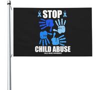 Drapeau de sensibilisation à la maltraitance des enfants 90 x 150 cm, résistant aux UV, bannière saisonnière avec œillets en laiton, pour extérieur et intérieur