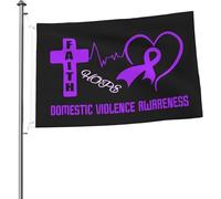 Drapeau de sensibilisation à la violence domestique 2 x 3 pieds Drapeaux lumineux