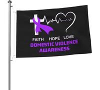 Drapeau de sensibilisation à la violence domestique 2 x 3 pieds Drapeaux lumineux