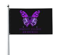 Drapeau de sensibilisation à la violence domestique 3 x 5 pieds avec deux œillets en laiton, double couture, couleur vive, anti-décoloration