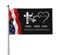 Drapeau de sensibilisation à l'aphasie de 3x5 pieds, bannière de couleurs vives avec œillets en laiton pour décoration intérieure et extérieure