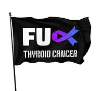 Drapeau de sensibilisation au cancer de la thyroïde, 3x5 pieds, couleurs vives et résistant aux UV, bannières murales pour l'extérieur et l'intérieur