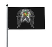 Drapeau de sensibilisation au cancer du cerveau 3 x 5 pieds avec deux œillets en laiton, double couture, couleurs vives, anti-décoloration