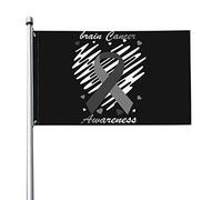 Drapeau de sensibilisation au cancer du cerveau 3 x 5 pieds Bannière Affiche Toile de fond décorative Décoration murale Polyester S'applique au jardin Cour Maison Dindoor Extérieur