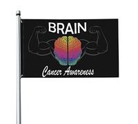 Drapeau de sensibilisation au cancer du cerveau 3 x 5 pieds Bannière Affiche Toile de fond décorative Décoration murale Polyester S'applique au jardin Cour Maison Dindoor Extérieur
