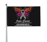 Drapeau de sensibilisation au cancer du cerveau 3 x 5 pieds Bannière Affiche Toile de fond décorative Décoration murale Polyester S'applique au jardin Cour Maison Dindoor Extérieur