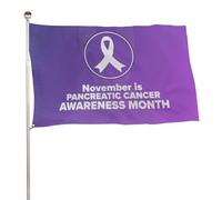 Drapeau de sensibilisation au cancer du pancréas « Je porte du violet », bannière extérieure, décoration de fête, tapisserie murale 35 x 59 po