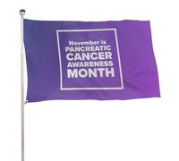 Drapeau de sensibilisation au cancer du pancréas « Je porte du violet », bannière extérieure, décoration de fête, tapisserie murale 35 x 59 po