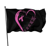 Drapeau de sensibilisation au cancer du sein avec ruban rose « Je suis un survivant » 3 x 5 pieds avec deux œillets en laiton, double couture, couleurs vives, anti-décoloration