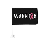 Drapeau de sensibilisation au cancer du sein « Guerrière » à accrocher à la fenêtre d'une voiture, protection solaire, bannière double face 30 x 45 cm pour camion