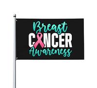 Drapeau de sensibilisation au cancer du sein pour les survivants Couleurs vives Résistant aux UV Parfait pour la décoration intérieure et extérieure Bannière en polyester simple face de 3 x 5 pieds av