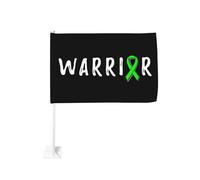 Drapeau de sensibilisation au dépistage de la dépression chez les guerriers, à accrocher à la fenêtre d'une voiture, protection solaire, bannière double face 12 x 18 pouces pour camion