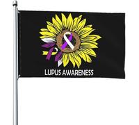 Drapeau de sensibilisation au lupus 1 1/2 x 1,8 m Bannière Patio Pelouse et Jardin Décoration Extérieure Drapeaux Couleurs Vives et Résistant à la Décoloration