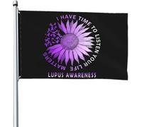 Drapeau de sensibilisation au lupus 1 1/2 x 1,8 m Bannière Patio Pelouse et Jardin Décoration Extérieure Drapeaux Couleurs Vives et Résistant à la Décoloration