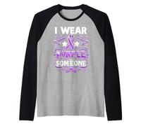 Drapeau de sensibilisation au suicide « I Wear Teal Purple For Someone I Miss Suicide » Manche Raglan