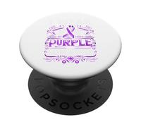 Drapeau de sensibilisation au suicide « I Wear Teal Purple For Someone I Miss Suicide » PopSockets PopGrip Adhésif