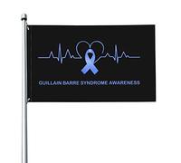 Drapeau de sensibilisation au syndrome de Guillain Barre, 3x5 pieds, drapeaux de battement de cœur, bannière de couleurs vives avec œillets en laiton pour décoration intérieure et extérieure