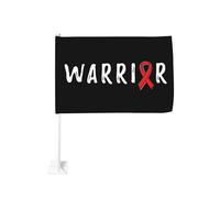 Drapeau de sensibilisation au VIH/SIDA Warrior à accrocher à la fenêtre de voiture, protection solaire, bannière double face 12 x 18 pouces pour camion