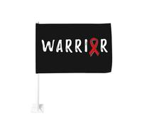 Drapeau de sensibilisation au VIH/SIDA Warrior Youth à fixer sur une vitre de voiture, protection solaire, bannière double face 30 x 45 cm pour camion