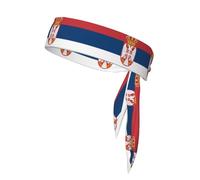 Drapeau de Serbie Bandeau Sport Réglable Antidérapant Durable Élégant et Stable Convient pour Tennis Football et Course à Pied