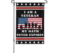 Drapeau de serment militaire vétéran avec dicton patriotique double face