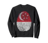 Drapeau de Singapour ADN Empreinte Digitale Patrimoine Ancestry Traditions Sweatshirt