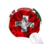 drapeau de soie modèle texture suisse résumé tapis de souris en caoutchouc de sapin de noël