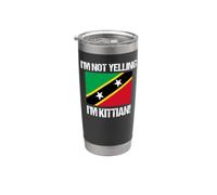 Drapeau de St Kittian avec inscription « I'm Not Yelling Kittian » Gobelet isotherme en acier inoxydable double paroi