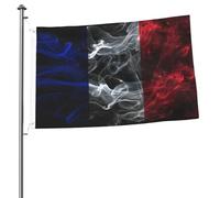Drapeau de style fumé de la France, drapeaux pour l'extérieur, bannière robuste double face de 2 x 3 pieds pour la maison, la cour, le festival, la décoration de jardin extérieur, drapeau de bienvenue