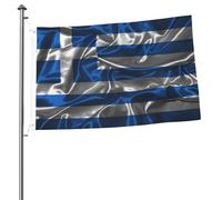 Drapeau de style soie de la Grèce, drapeaux pour l'extérieur, bannière robuste double face de 2 x 3 pieds, pour la maison, la cour, le festival, la décoration de jardin extérieur, drapeau de bienvenue