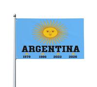 Drapeau de supporter Argentine 4 étoiles 2026, ballon de football, coupe 26, bannière 3x5, drapeau d'extérieur pour jardin