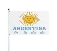 Drapeau de supporter Argentine 4 étoiles 2026, ballon de football, coupe 26, bannière 3x5, drapeau d'extérieur pour jardin