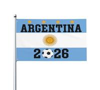 Drapeau de supporter Argentine 4 étoiles 2026, ballon de football, coupe 26, bannière 3x5, drapeau d'extérieur pour jardin